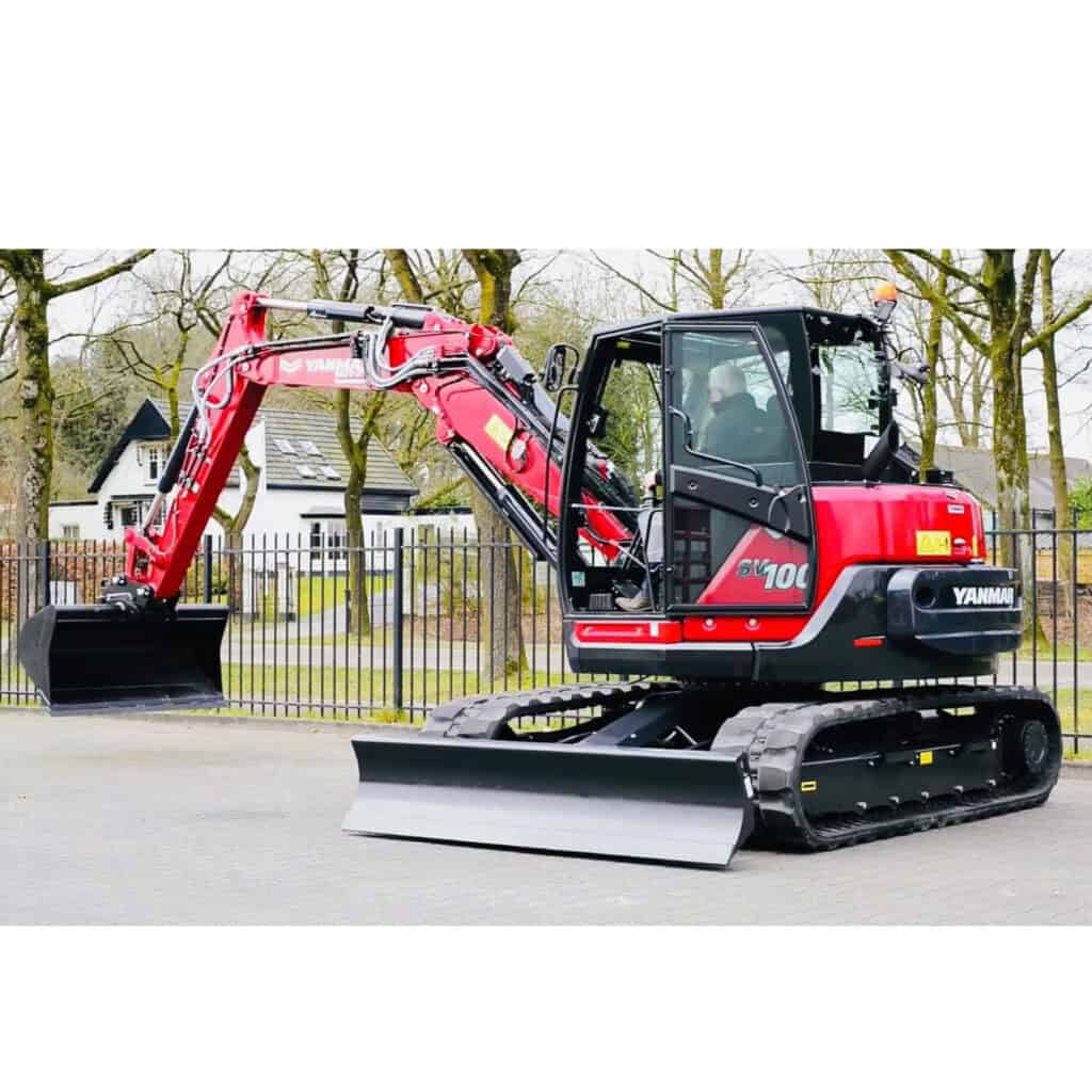 Compacte mini-excavator van Yanmar voor lichte graafwerkzaamheden en tuinprojecten.
