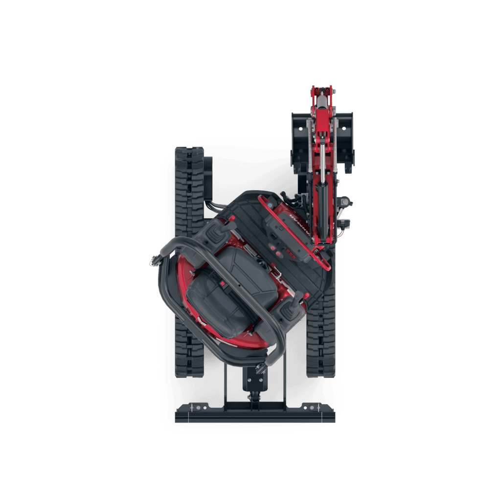 Robuuste elektrische grijperrobot met rubberen banden voor precisie en efficiëntie.