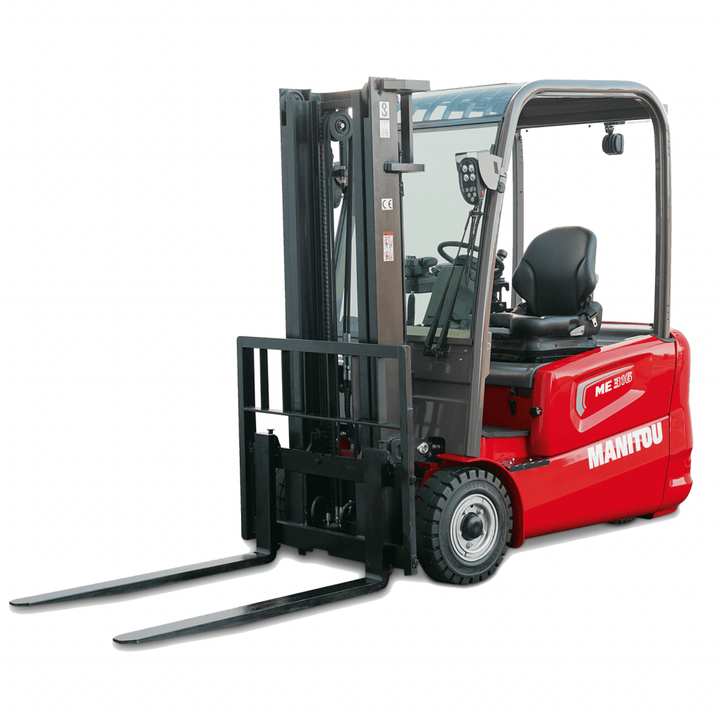 Elektrische heftruck van Manitou voor intern transport en logistiek.