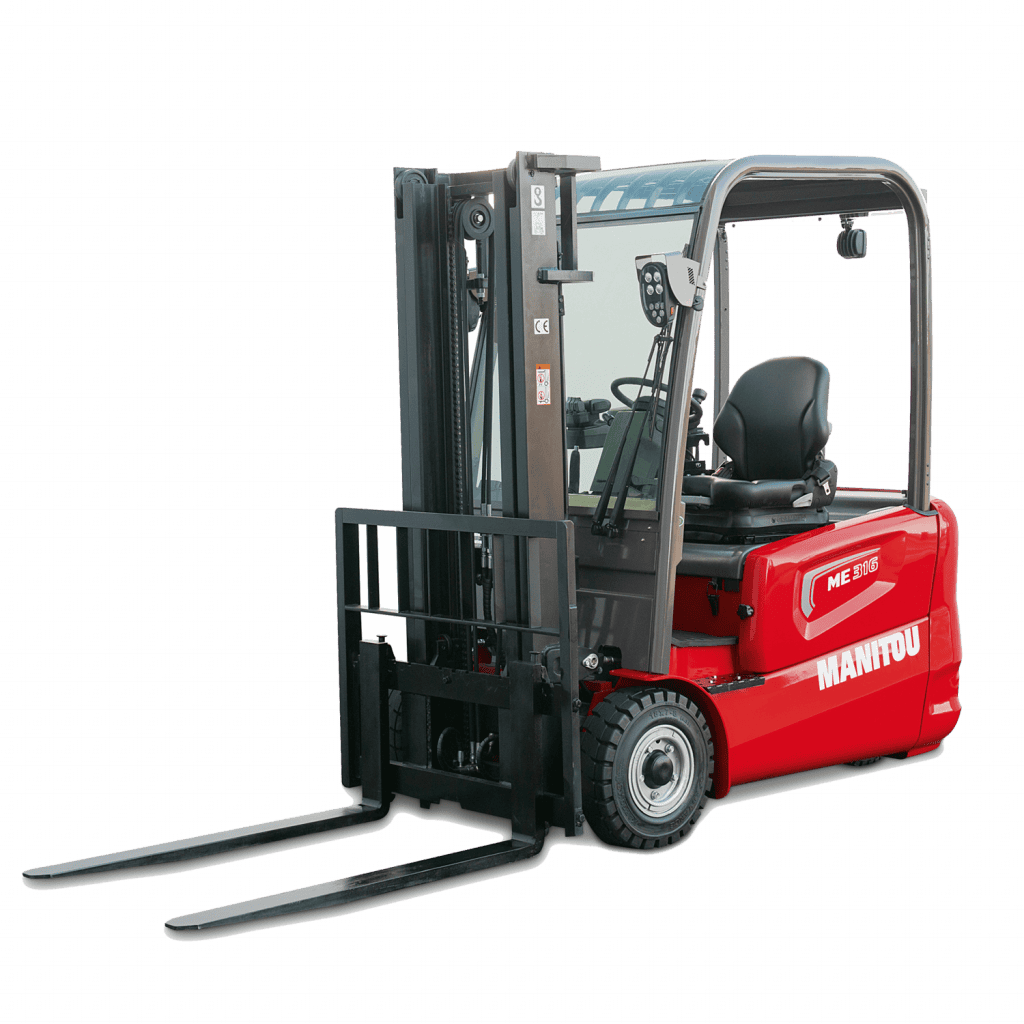 Verreiker MANITOU ME 316, krachtige elektrische vorkheftruck voor logistiek en opslag.