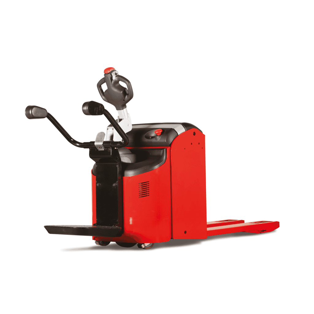 Robatische vorkheftruck met ergonomisch ontwerp en technische specificaties.