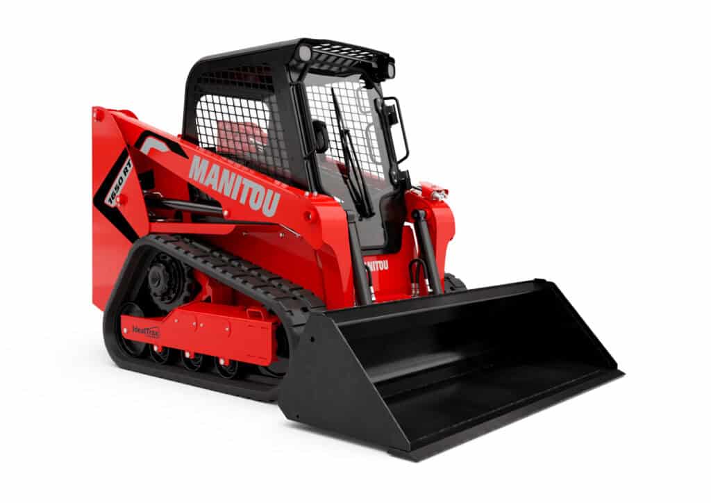 Compacte skid steer loader van Manitou voor landbouw en bouwsector.