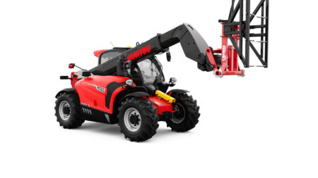 Mini kraan met hoog hefbereik voor bouw- en tuinprojecten.