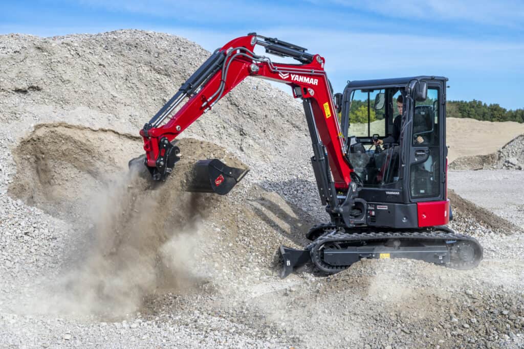 Compacte mini-graafmachine van Yanmar voor bouw- en grondverzetwerkzaamheden.