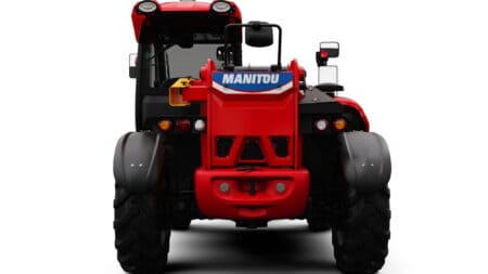 Stapelwagen tractor met Manitou logo voor industrieel en landbouwgebruik.