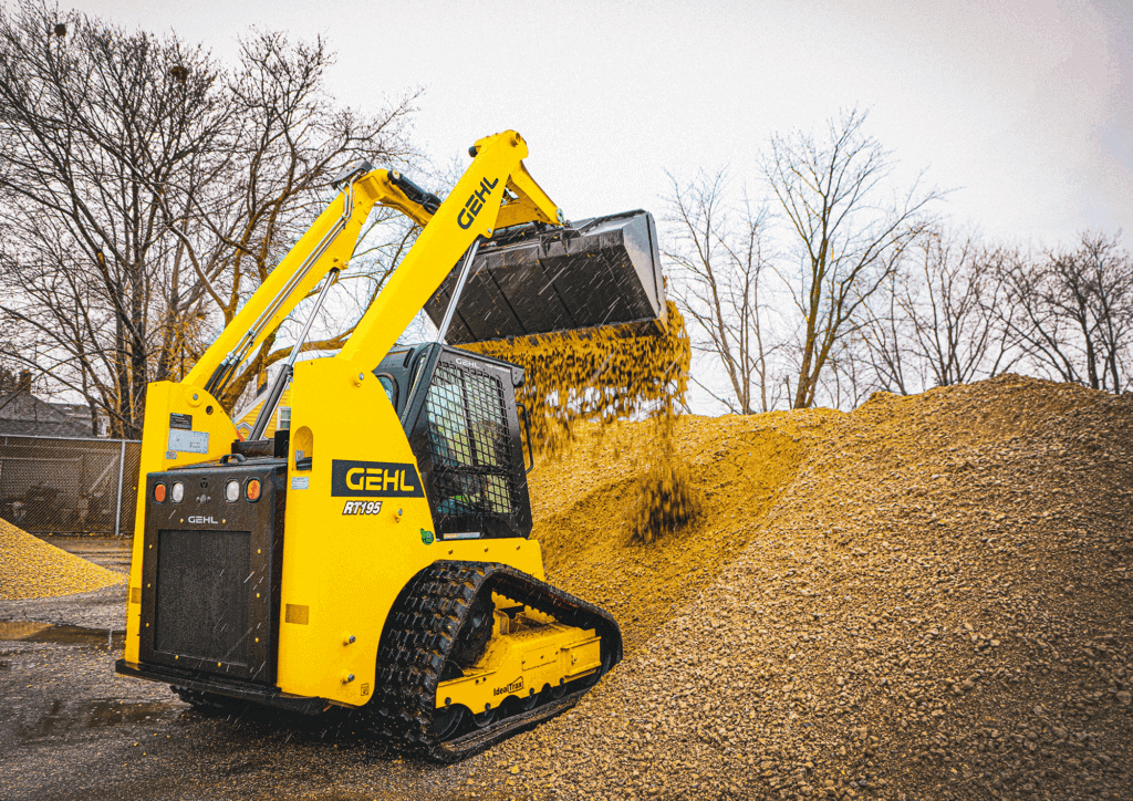 Gehl machine voor grondwerk en grondverzet in tuin- en bouwprojecten.