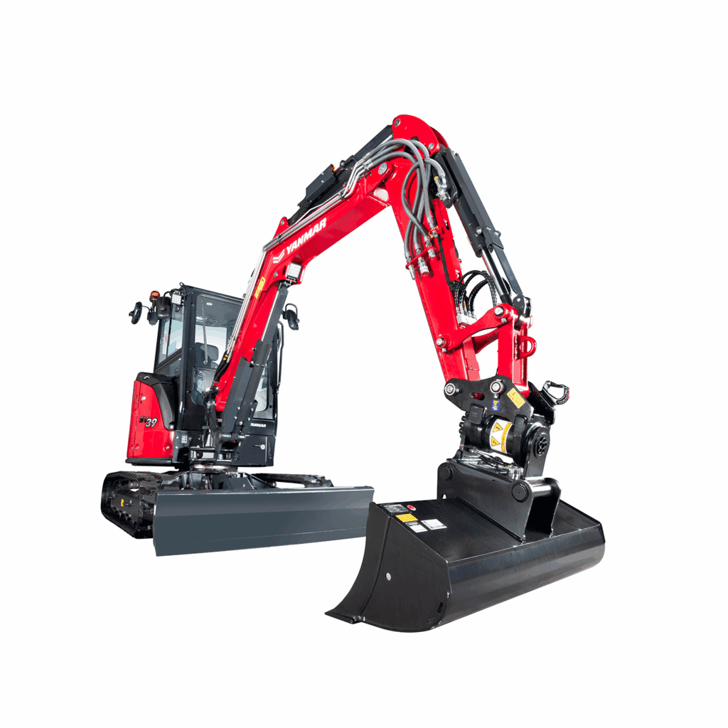 Mini graafmachine Yanmar SV39, krachtig en veelzijdig voor bouw- en tuinwerkzaamheden.