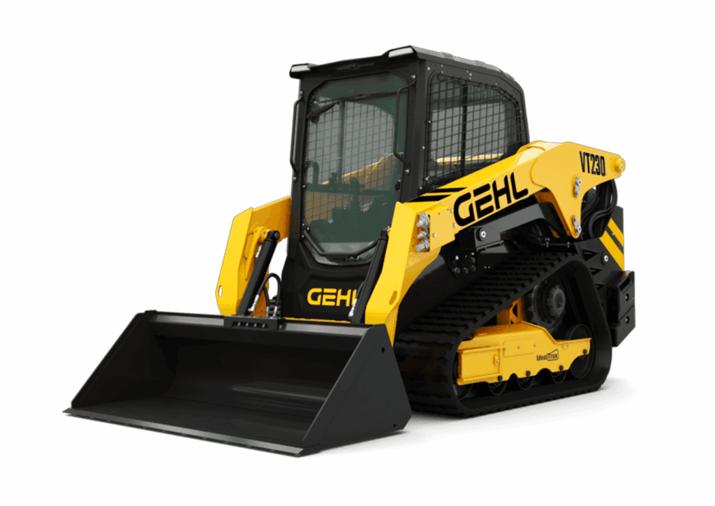 Klein huurklijn graafmachine met cabine en rupsen, geel en zwart kleur, Geert-Jan de Kok B.V.