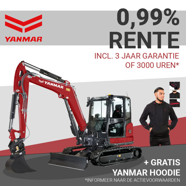 Yanmar lease 0.99% actie tot en met 30 Juni 2024