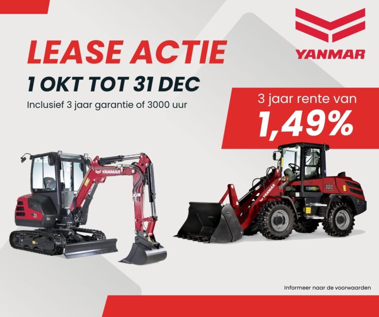 Laatste maand! Yanmar Lease Actie Q4 “24 | 3 Jaar 1,49% rente