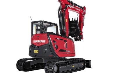 Compacte minikraan van Yanmar voor bouw, tuin en aanlegprojecten, beschikbaar bij Geert-Jan de Kok B.V.