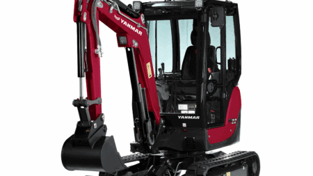 Zeer compacte Yanmar mini-ieper met rubberen rupsen en graafarm voor tuin- en bouw werkzaamheden.