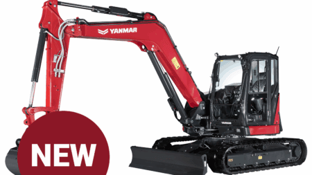 Kleine graafmachine Yanmar compact bouwmachine, ideaal voor land- en tuinbouw.