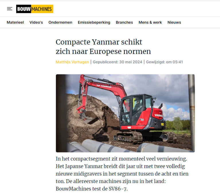 Compacte Yanmar schikt zich naar Europese normen