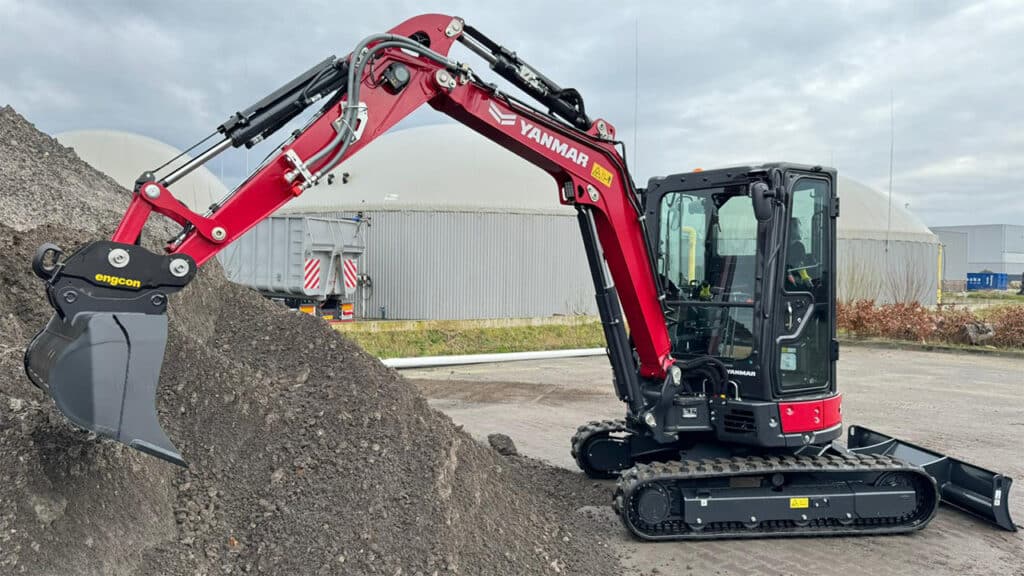 Efficiënte mini graafmachine van Yanmar voor bouw- en grondverzetwerken.