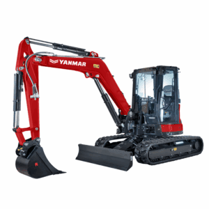 Kleine graafmachine, Yanmar, compact bouwvoertuig, geschikt voor zware grondwerkzaamheden.